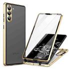 For Samsung Galaxy S23 5G HD Full Cover Magnetic Metal Tempered Glass Phone Case(Gold) - 1