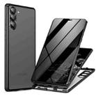 For Samsung Galaxy S23 5G Privacy Full Cover Magnetic Metal Tempered Glass Phone Case(Black) - 1