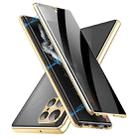 For Samsung Galaxy S23 Ultra 5G Privacy Full Cover Magnetic Metal Tempered Glass Phone Case(Gold) - 1