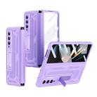 For Samsung Galaxy Z Fold4 5G Integrated TPU Telescopic Hinge Phone Case with Stand(Purple) - 1