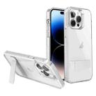 For iPhone 14 Pro Max High Transparent Holder Phone Case(White) - 1