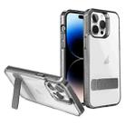 For iPhone 14 Pro Max High Transparent Holder Phone Case(Black) - 1