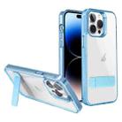 For iPhone 14 Pro High Transparent Holder Phone Case(Blue) - 1