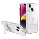 For iPhone 14 High Transparent Holder Phone Case(White) - 1