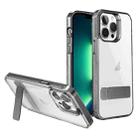 For iPhone 13 Pro Max High Transparent Holder Phone Case(Black) - 1