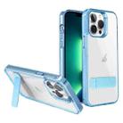 For iPhone 13 Pro Max High Transparent Holder Phone Case(Blue) - 1