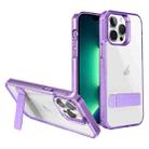 For iPhone 13 Pro Max High Transparent Holder Phone Case(Purple) - 1