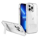 For iPhone 13 Pro High Transparent Holder Phone Case(White) - 1