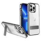 For iPhone 13 Pro High Transparent Holder Phone Case(Black) - 1