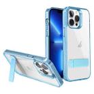 For iPhone 13 Pro High Transparent Holder Phone Case(Blue) - 1