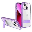 For iPhone 13 High Transparent Holder Phone Case(Purple) - 1