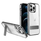 For iPhone 12 Pro Max High Transparent Holder Phone Case(Black) - 1