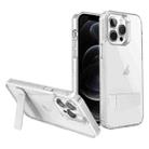 For iPhone 12 Pro High Transparent Holder Phone Case(White) - 1