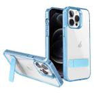 For iPhone 12 Pro High Transparent Holder Phone Case(Blue) - 1