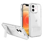 For iPhone 12 High Transparent Holder Phone Case(White) - 1