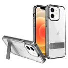 For iPhone 12 High Transparent Holder Phone Case(Black) - 1