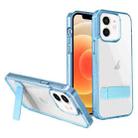 For iPhone 12 High Transparent Holder Phone Case(Blue) - 1