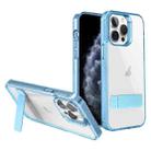 For iPhone 11 Pro Max High Transparent Holder Phone Case(Blue) - 1