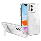 For iPhone 11 High Transparent Holder Phone Case(White) - 1