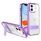 For iPhone 11 High Transparent Holder Phone Case(Purple) - 1