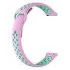 For Garmin Fenix Chronos Two-colors Replacement Wrist Strap Watchband(Teal Pink) - 1