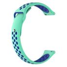 For Garmin Fenix Chronos Two-colors Replacement Wrist Strap Watchband(Teal Blue) - 1