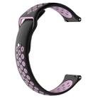 For Garmin Vivoactive3 Two-colors Replacement Wrist Strap Watchband(Black Pink) - 1