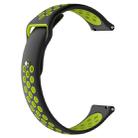 For Garmin Vivoactive3 Two-colors Replacement Wrist Strap Watchband(Black Lime) - 1