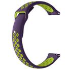 For Garmin Vivoactive3 Two-colors Replacement Wrist Strap Watchband(Purple Lime) - 1