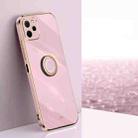 For Huawei nova Y61 XINLI Straight Edge 6D Electroplate TPU Phone Case with Ring Holder(Cherry Purple) - 1