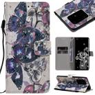 For Galaxy S20 Ultra 3D Painting Horizontal Flip Leather Case with Holder & Card Slot & Lanyard(Black Butterflies) - 1