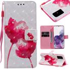 For Galaxy S20+ 3D Painting Horizontal Flip Leather Case with Holder & Card Slot & Lanyard(Red Rose) - 1