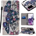 For Galaxy S20+ 3D Painting Horizontal Flip Leather Case with Holder & Card Slot & Lanyard(Black Butterflies) - 1