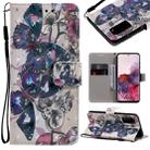 For Galaxy S20 3D Painting Horizontal Flip Leather Case with Holder & Card Slot & Lanyard(Black Butterflies) - 1