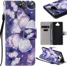 For Sony Xperia 20 3D Painting Horizontal Flip Leather Case with Holder & Card Slot & Lanyard(Purple Butterflies) - 1