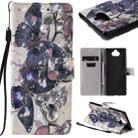 For Sony Xperia 20 3D Painting Horizontal Flip Leather Case with Holder & Card Slot & Lanyard(Black Butterflies) - 1