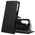 For Samsung Galaxy A14 5G GOOSPERY BLUE MOON Crazy Horse Texture Leather Phone Case(Black) - 1