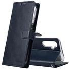 For Samsung Galaxy A34 5G GOOSPERY BLUE MOON Crazy Horse Texture Leather Phone Case(Dark Blue) - 1