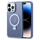 For iPhone 14 Pro Max Skin Feel MagSafe Magnetic Holder Phone Case(Blue) - 1