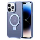 For iPhone 14 Pro Skin Feel MagSafe Magnetic Holder Phone Case(Blue) - 1