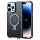 For iPhone 14 Pro Skin Feel MagSafe Magnetic Holder Phone Case(Dark Blue) - 1