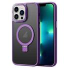 For iPhone 13 Pro Max Skin Feel MagSafe Magnetic Holder Phone Case(Purple) - 1