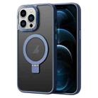 For iPhone 12 Pro Max Skin Feel MagSafe Magnetic Holder Phone Case(Dark Blue) - 1