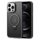 For iPhone 12 Pro Skin Feel MagSafe Magnetic Holder Phone Case(Black) - 1