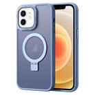 For iPhone 12 Skin Feel MagSafe Magnetic Holder Phone Case(Blue) - 1