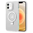 For iPhone 12 Skin Feel MagSafe Magnetic Holder Phone Case(Matte White) - 1