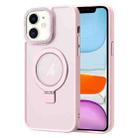 For iPhone 11 Skin Feel MagSafe Magnetic Holder Phone Case(Pink) - 1
