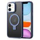 For iPhone 11 Skin Feel MagSafe Magnetic Holder Phone Case(Dark Blue) - 1