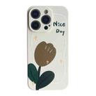 For iPhone 14 Liquid Silicone Straight Edge Phone Case(Tulip) - 1