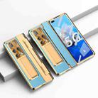 For Huawei Mate X2 Integrated Full Coverage Phone Case with Hinge(Gold+Blue) - 1